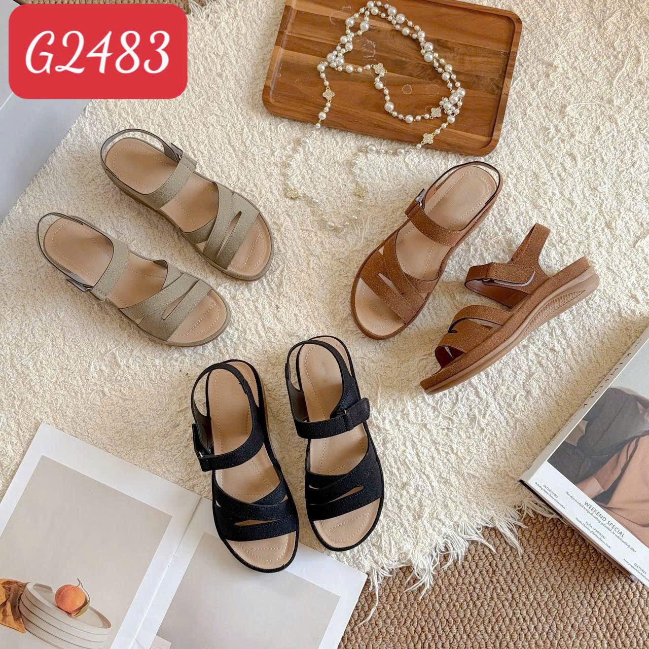Sandal đế xuồng 3cm - Mã Đặt Hàng G2483
